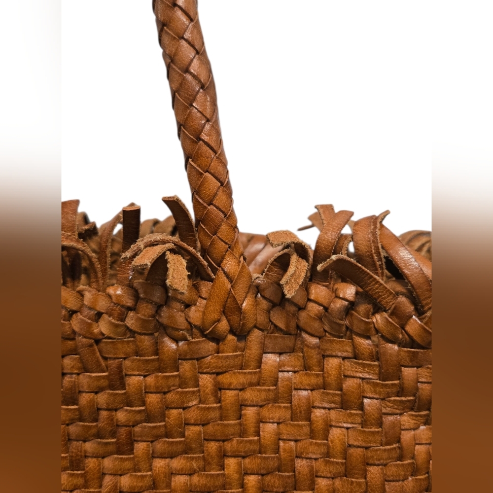 Loeffler Randall Leather Woven  Tote in Brown - Picture 6 of 12